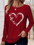 T-shirts Femmes Géométrique Décontracté Printemps / Automne Micro-élasticité Vacances Coupe Régulière Manches Longues Col Rond Trapèze