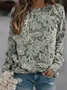 Sweat-shirts Rétro Printemps / Automne impression en 3D Polyester Vacances Ample Manches Longues Col Rond Régulier pour Femmes