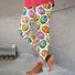 Pantalons De Yoga Géométrique Décontracté Toutes Les Saisons Naturel Vacances Serré Legging Trapèze Élasticité moyenne pour Femmes
