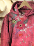 à Capuche Femmes Décontracté Floral Printemps / Automne Coton Imprimé Quotidien Ample Droit Régulier
