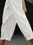 Pantalons Femmes Décontracté Floral Printemps / Automne Imprimé Micro-élasticité Quotidien Ample Régulier Mélange de lin