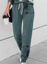 Deux Pièces Ensembles Femmes Décontracté Floral Printemps / Automne Quotidien Taille Moyenne Polyester Coton Col Rond Top Avec Pantalons Droit