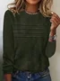 T-shirts Rayé Décontracté Printemps / Automne Ample Jersey Manches Longues Col Rond Régulier Droit pour Femmes
