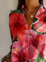 Chemises Femmes Décontracté Floral Printemps / Automne Polyester Aucune élasticité Quotidien Boucle Régulier T.-N.-L.