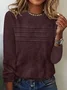 T-shirts Rayé Décontracté Printemps / Automne Ample Jersey Manches Longues Col Rond Régulier Droit pour Femmes