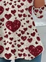 T-shirts Décontracté Printemps / Automne Coeur/cordé Imprimé Quotidien Jersey Manches Longues Régulier Non pour Femmes