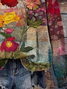 Sweat-shirts Décontracté Floral Printemps / Automne Imprimé Naturel Aucune élasticité Ample Manches Longues Droit pour Femmes
