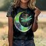 T-shirts Femmes Géométrique Décontracté Été Coton Vacances Coupe Régulière Régulier Trapèze Régulier