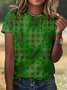 T-shirts Femmes Géométrique Décontracté Été Micro-élasticité Vacances Coupe Régulière Manches Courtes Trapèze Régulier
