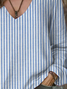T-shirts Rayé Décontracté Printemps / Automne Aucune élasticité Coupe Régulière Régulier Droit T.-N.-L. 2025POD pour Femmes