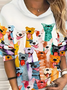 à Capuche Femmes Décontracté Printemps / Automne Imprimé d'Animal image Polyester Sweat-shirt à Capuche Micro-élasticité Quotidien Droit Régulier