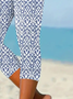 Pantalons Décontracté Floral Été Imprimé Viscose Aucune élasticité Coupe Régulière Régulier T.-N.-L. pour Femmes