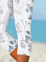 Pantalons Femmes Décontracté Floral Été Viscose Aucune élasticité Quotidien Coupe Régulière Corsaire Legging