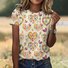 T-shirts Femmes Géométrique Décontracté Été Polyester Vacances Coupe Régulière Col Rond Trapèze Régulier
