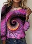 T-shirts Géométrique Décontracté Printemps / Automne Quotidien Coupe Régulière Manches Longues Col Rond Régulier Trapèze pour Femmes
