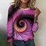 T-shirts Géométrique Décontracté Printemps / Automne Quotidien Coupe Régulière Manches Longues Col Rond Régulier Trapèze pour Femmes