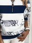 Sweat-shirts Floral Décontracté Printemps / Automne Naturel Micro-élasticité Ample Col Rond Régulier 2025POD pour Femmes