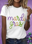 T-shirts Femmes Décontracté Été Lettres de texte Vacances Coupe Régulière Manches Courtes Col Rond Régulier Régulier