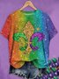 T-shirts Ombre Décontracté Été Polyester Vacances Coupe Régulière Manches Courtes Col Rond Régulier pour Femmes