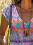T-shirts Décontracté Floral Été Quotidien Ample Régulier Régulier T.-N.-L. 2025POD pour Femmes