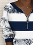Sweat-shirts Floral Décontracté Printemps / Automne Naturel Micro-élasticité Ample Col Rond Régulier 2025POD pour Femmes