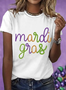 T-shirts Femmes Décontracté Été Lettres de texte Vacances Coupe Régulière Manches Courtes Col Rond Régulier Régulier