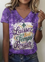 T-shirts Femmes Décontracté Ombre Été Polyester Vacances Coupe Régulière Manches Courtes Régulier Trapèze