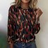 T-shirts Femmes Décontracté Printemps / Automne Plaid Micro-élasticité Quotidien Coupe Régulière Col Rond Trapèze Régulier