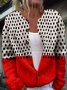Cardigans Femmes impression en 3D Décontracté Printemps / Automne Tricoté Micro-élasticité Ample Manches Longues Régulier Régulier