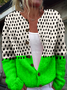 Cardigans Femmes impression en 3D Décontracté Printemps / Automne Tricoté Micro-élasticité Ample Manches Longues Régulier Régulier