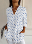 Chemises Femmes Pois Polka Décontracté Printemps / Automne Polyester Ample Droit Boucle Col de Chemise T.-N.-L.