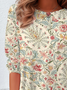 T-shirts Femmes Décontracté Floral Printemps / Automne Imprimé Ample Régulier Droit Régulier Non