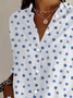 Chemises Femmes Pois Polka Décontracté Printemps / Automne Polyester Ample Droit Boucle Col de Chemise T.-N.-L.