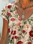 T-shirts Femmes Décontracté Floral Été Quotidien Manches Courtes Régulier Droit Régulier T.-N.-L.