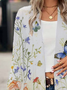 Élasticité moyenne Manches Longues Régulier Floral Kimono Imprimé pour Femmes