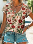 T-shirts Femmes Décontracté Floral Été Quotidien Manches Courtes Régulier Droit Régulier T.-N.-L.