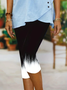 Pantalons Femmes Décontracté Ombre Été Imprimé Viscose Quotidien Coupe Régulière Taille Élastique Legging