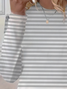 T-shirts Femmes Rayé Décontracté Printemps / Automne Imprimé Micro-élasticité Quotidien Ample Régulier Régulier