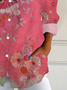 Chemises Décontracté Floral Printemps / Automne Polyester Ample Régulier Droit Régulier T.-N.-L. pour Femmes