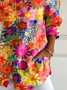 Chemises Décontracté Floral Printemps / Automne Polyester Quotidien Droit Boucle Régulier T.-N.-L. pour Femmes