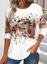 T-shirts Rétro Printemps / Automne impression en 3D Aucune élasticité Col Rond Régulier Droit Régulier Non pour Femmes