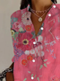 Chemises Décontracté Floral Printemps / Automne Polyester Ample Régulier Droit Régulier T.-N.-L. pour Femmes