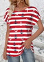 T-shirts Rue Été impression en 3D Micro-élasticité Quotidien Sans Manches Col Rond Régulier Droit pour Femmes