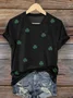 T-shirts Décontracté Été trèfle Micro-élasticité Ample Jersey Manches Courtes Droit Régulier pour Femmes