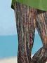 Pantalons Décontracté Été Abstrait Rayé Imprimé Viscose Aucune élasticité Coupe Régulière Corsaire Régulier pour Femmes