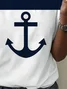 T-shirts Femmes Décontracté Été Ancre Imprimé Jersey Manches Courtes Col Rond Régulier Régulier