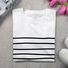 T-shirts Femmes Rayé Décontracté Printemps / Automne Micro-élasticité Ample Manches Longues Col Rond Régulier Régulier