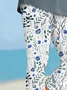 Pantalons Décontracté Floral Été Viscose Naturel Aucune élasticité Quotidien Legging Régulier pour Femmes