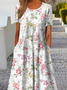 Femmes Rayé Comme Image Col Rond Confortable Robe Maxi Rétro
