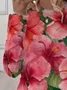 T-shirts Décontracté Floral Printemps / Automne Imprimé Ample Jersey Manches Longues Col Rond Régulier pour Femmes